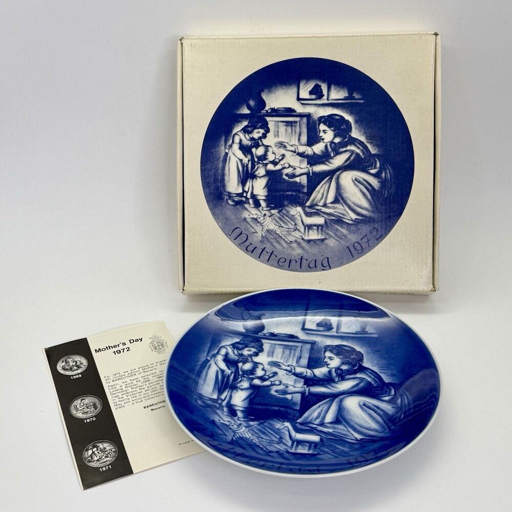 Mothers Day 1972 Muttertag Plate BAREUTHER Bavaria Germany 7.75" Richter Artwork
